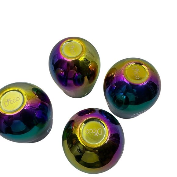 RAINBOW FUSION MIRROR REFLECTIVE STEMLESS WINE,WATER GLASS 18.5 OZ Set Of 4 - Picture 5 of 11